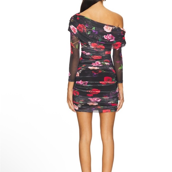 NEW- AFRM Floral Black and Red Dress - Picture 7 of 14